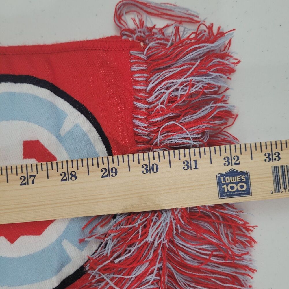 NEW Ruffneck MLS Chicago Fire FC Scarf Fringe Fray Red unisex long - Picture 4 of 13